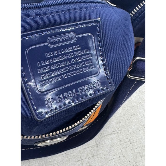 Coach Ashley Nylon Convertible Hobo Bag Navy Orange Y2K Shoulder Crossbody - Picture 7 of 10
